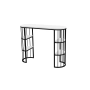 Zestaw Barowo - Jadalniany z Metalu , Blat Biały Płyta MDF  Stół +2 Taborety Model  ZETS-36